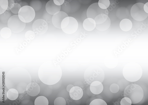 Bokeh white and grey color background. Blur bright abstract background. Vector. Illustration.