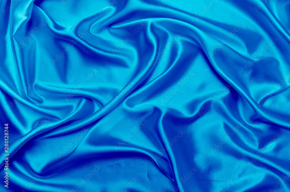 Blue satin fabric texture background Blue satin fabric texture background