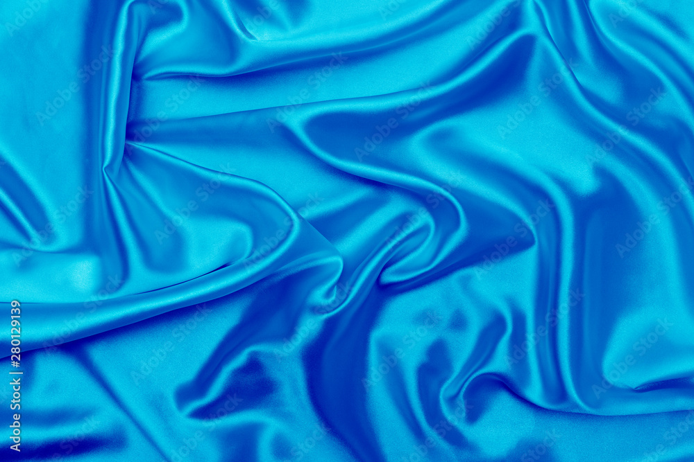 Blue satin fabric texture background