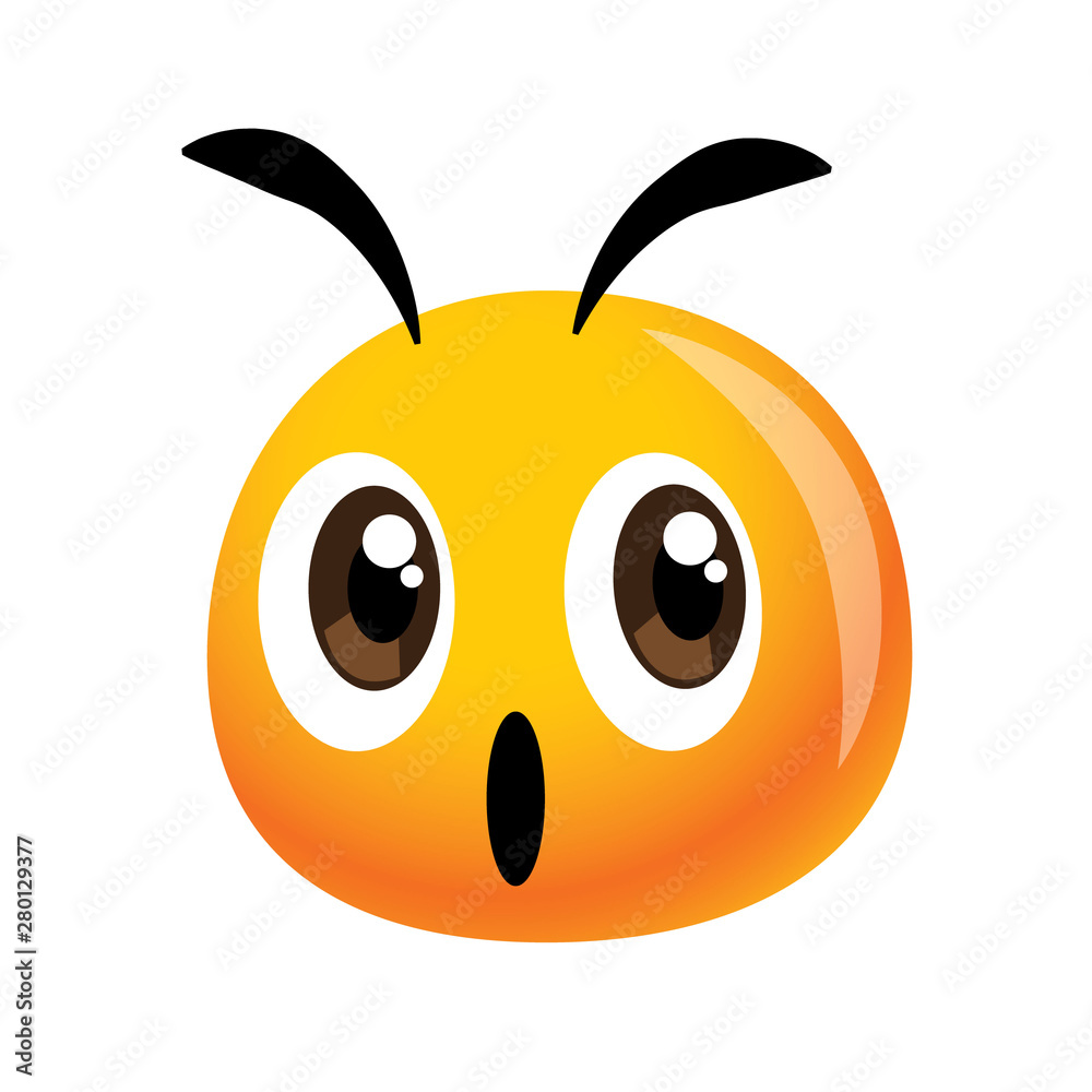 Vector of cute bee head mascot for farm or healthy natural food mascot - vector illustration emoji