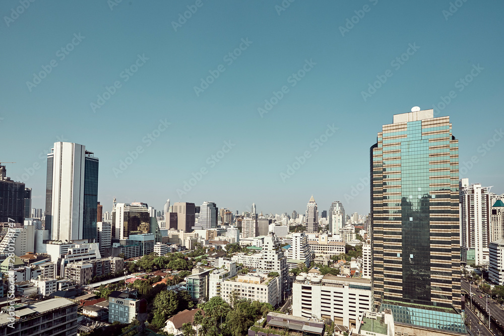 Fototapeta premium The modern buildings of the city skyscrapers
