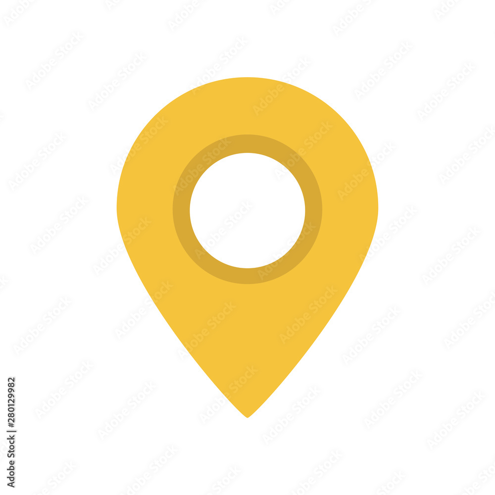 yellow location pin icon illustration vector eps10
