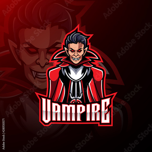 Vampire esport mascot logo design