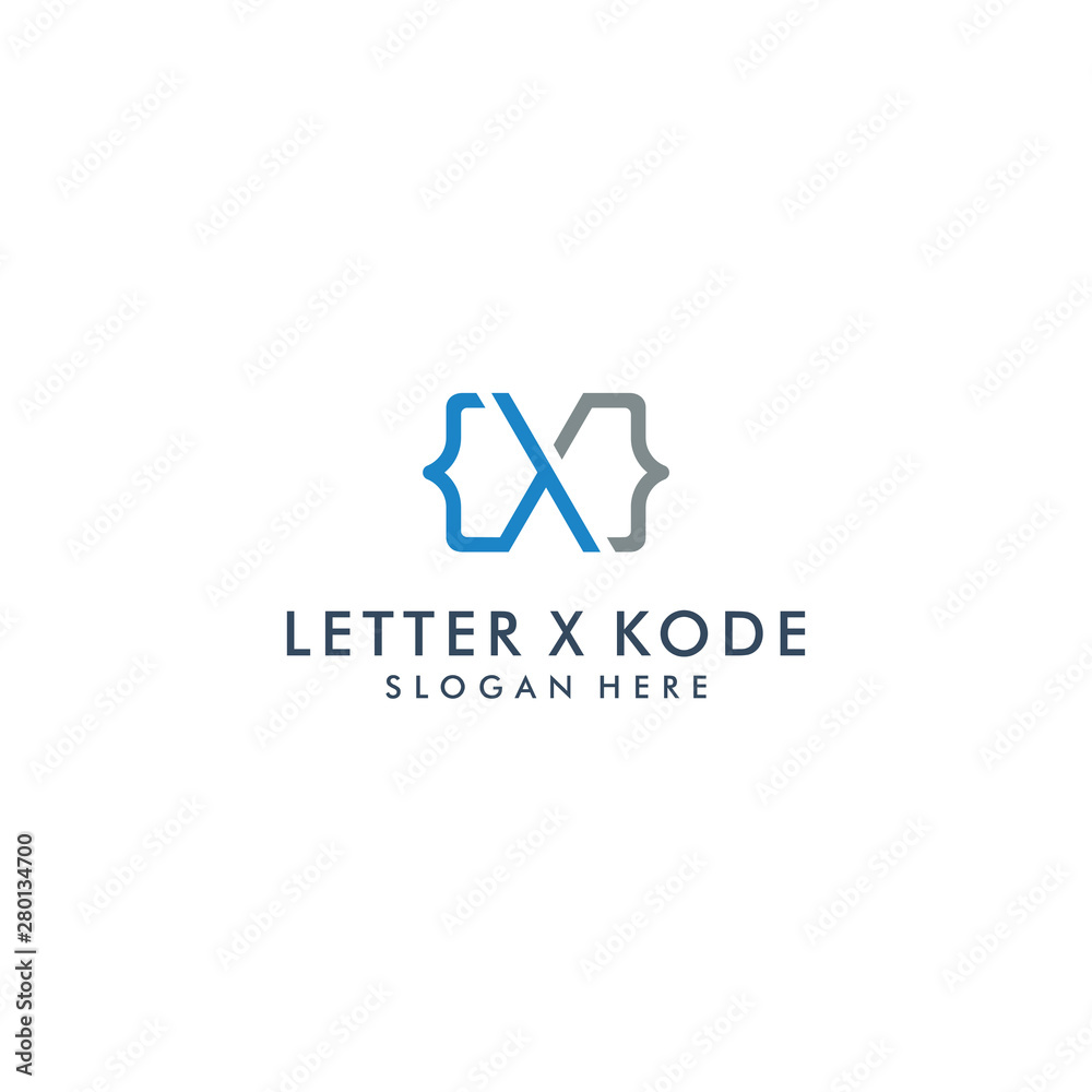 letter x code logo template icon design - vector letter x code logo template icon design - vector