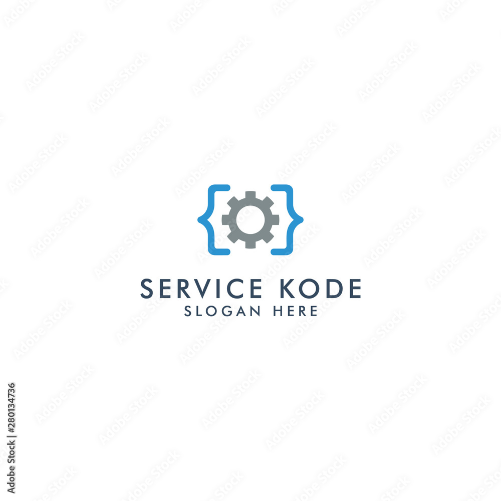 service code logo template icon design - vector