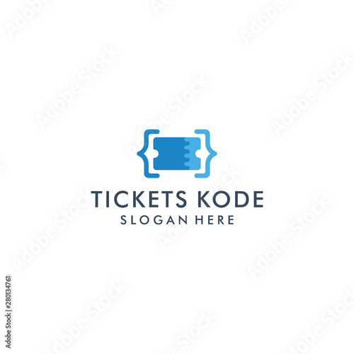 tickets code logo template icon design - vector