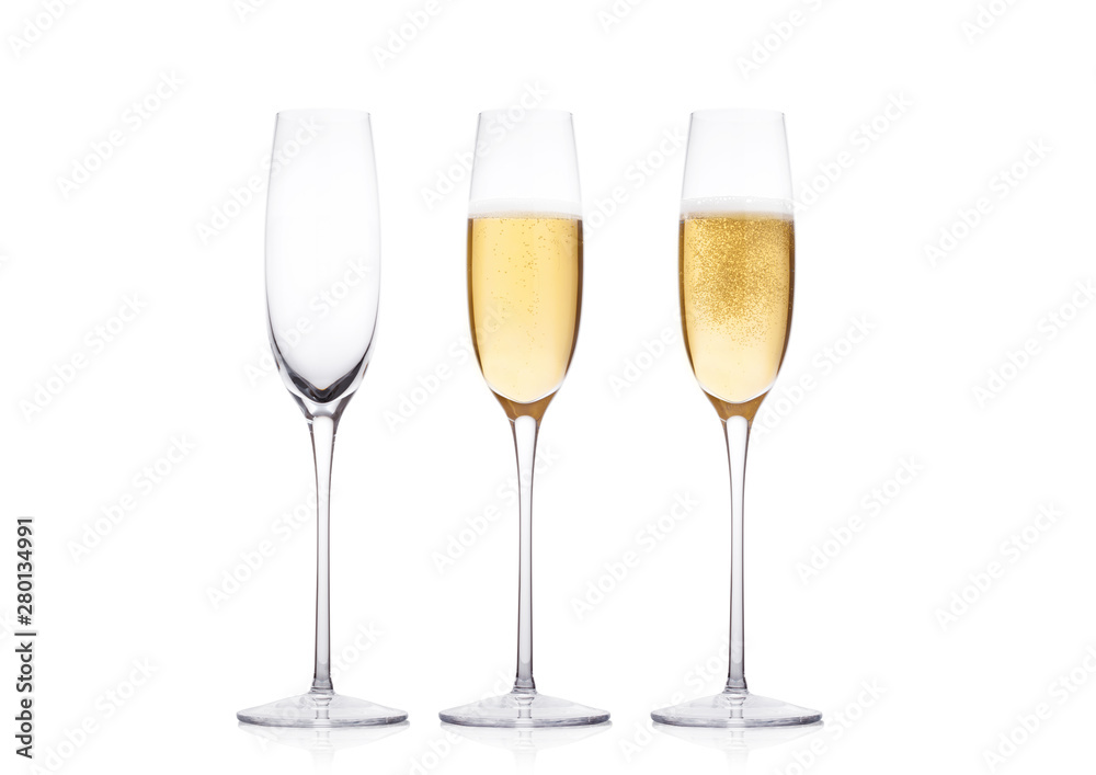 Elegant glasses of yellow champagne with bubbles Elegant glasses of yellow champagne with bubbles