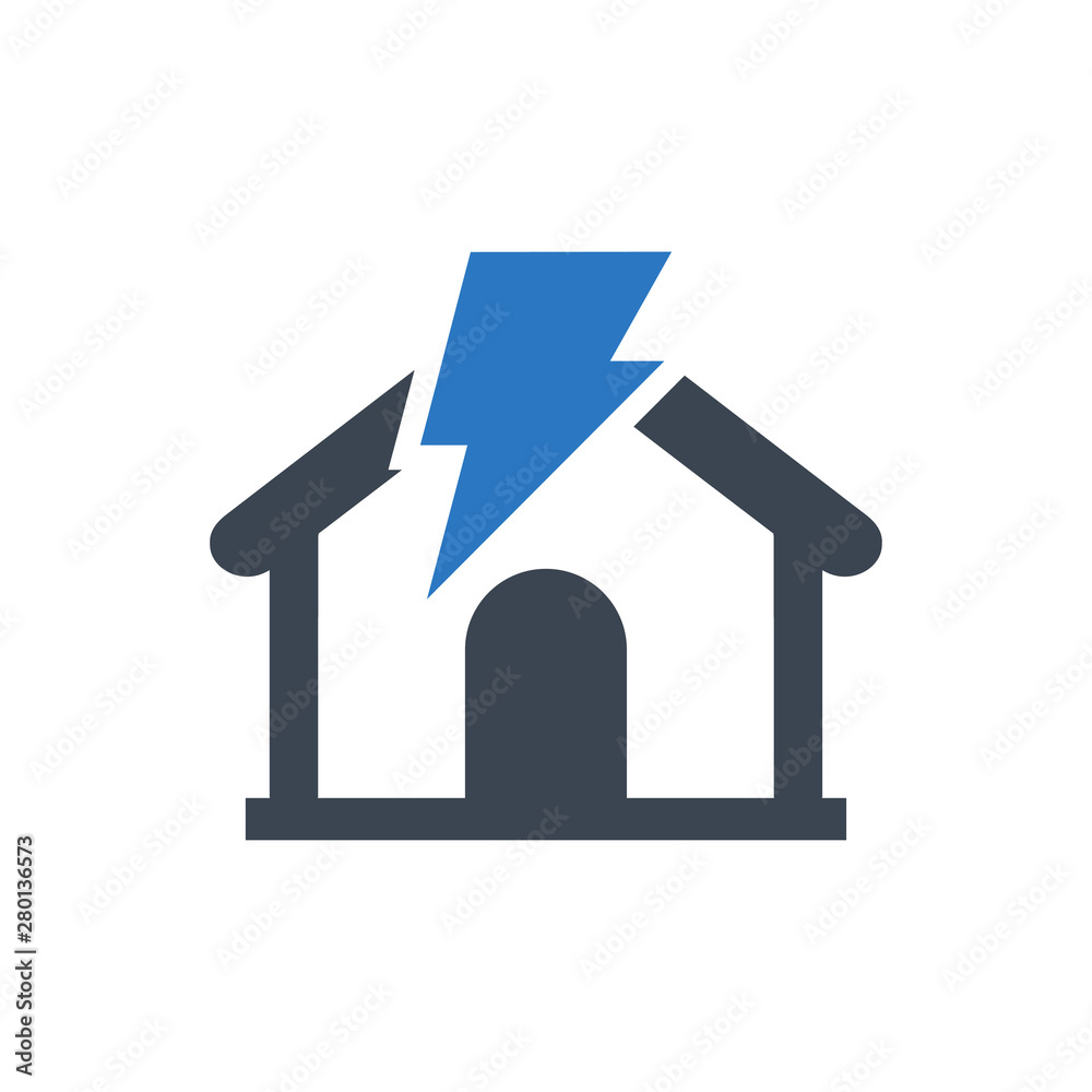 home thunderstorm icon