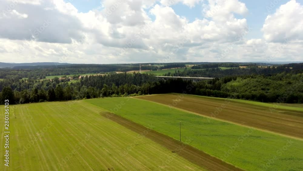 wheat field with a highway in the background in germany wheat field with a highway in the background in germany