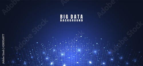 Abstract technology background with Big data. Internet connection, abstract sense of science and technology analytics concept graphic design. Vector illustration