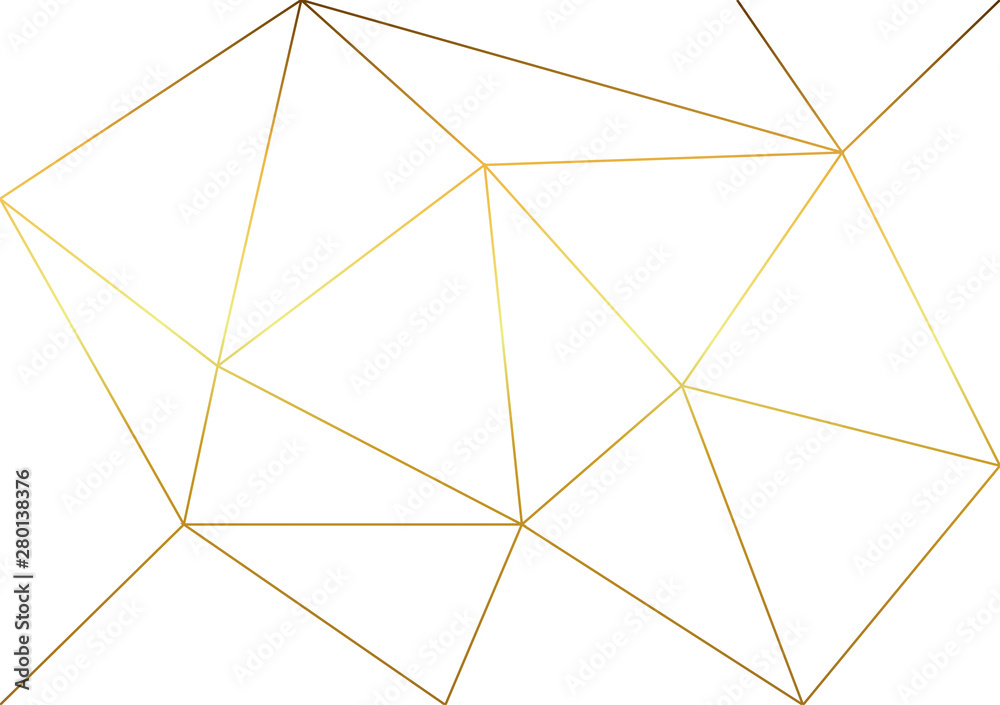 Fototapeta Abstract polygonal pattern luxury golden line with dark blue template background. premium style for poster, cover, print, artwork. Vector illustration