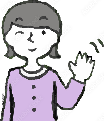 Illustration of a woman face and pose set 4