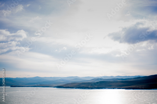 Beautidul winter on Baikal lake in Siberia Russia