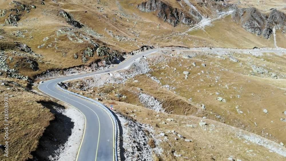 Transalpina road view from drone Transalpina road view from drone