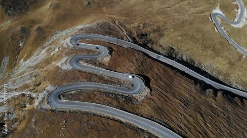 Cars driving on transalpina road 