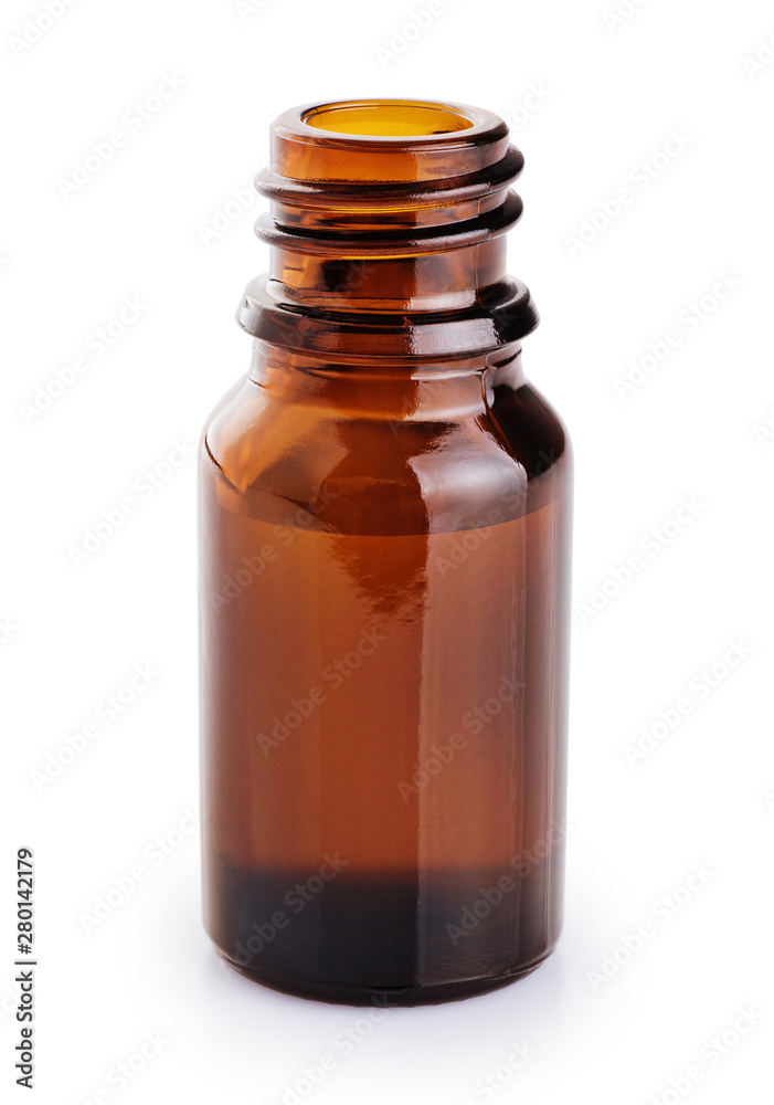 Bottle with essential oil isolated on white background. Bottle with essential oil isolated on white background.