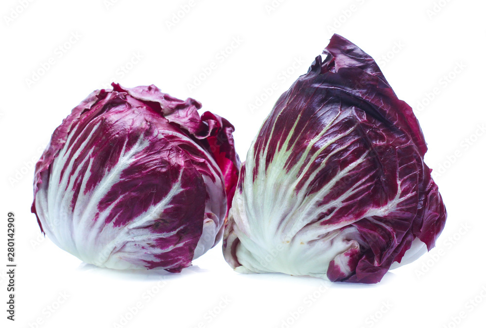 Radicchio, red salad isolated on white background Radicchio, red salad isolated on white background