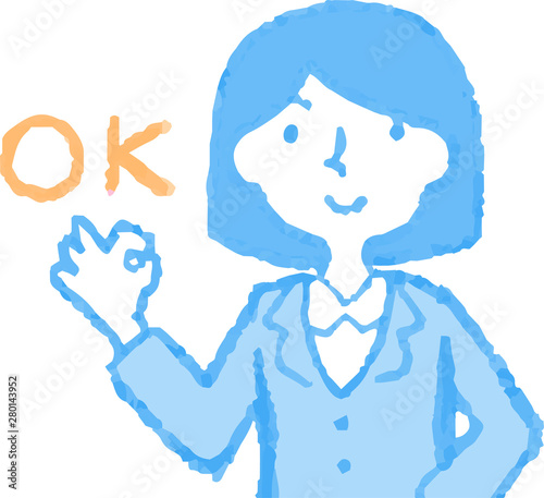 Pop Illustration of a Business woman face and pose set 1