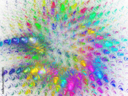 rainbow abstract fractal background 3d rendering illustration