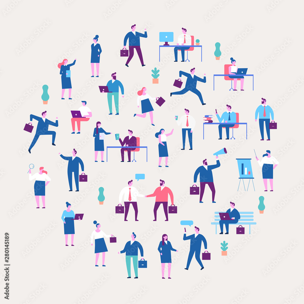 Business People vector set. Business team. Teamwork, brainstorming. Success. Men and women. Flat vector characters isolated on white. Business People vector set. Business team. Teamwork, brainstorming. Success. Men and women. Flat vector characters isolated on white.