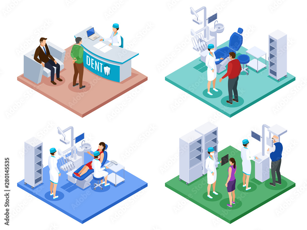 Dentist Appointment Isometric Concept 