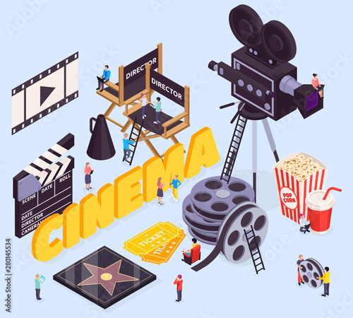 Star Cinema Isometric Composition
