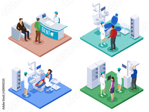 Dentist Appointment Isometric Concept 