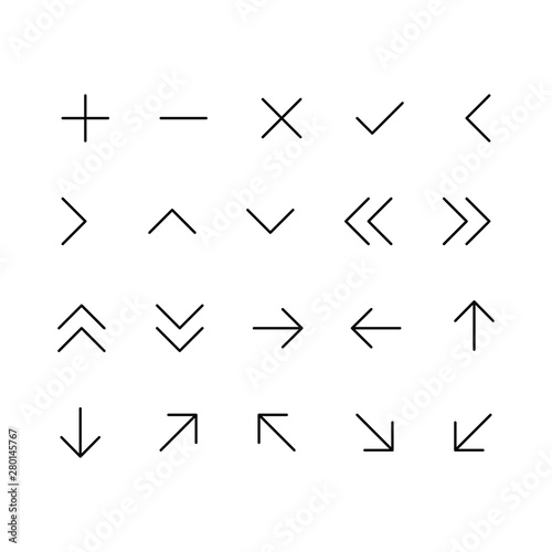 Arrow vector icon set for the website and app