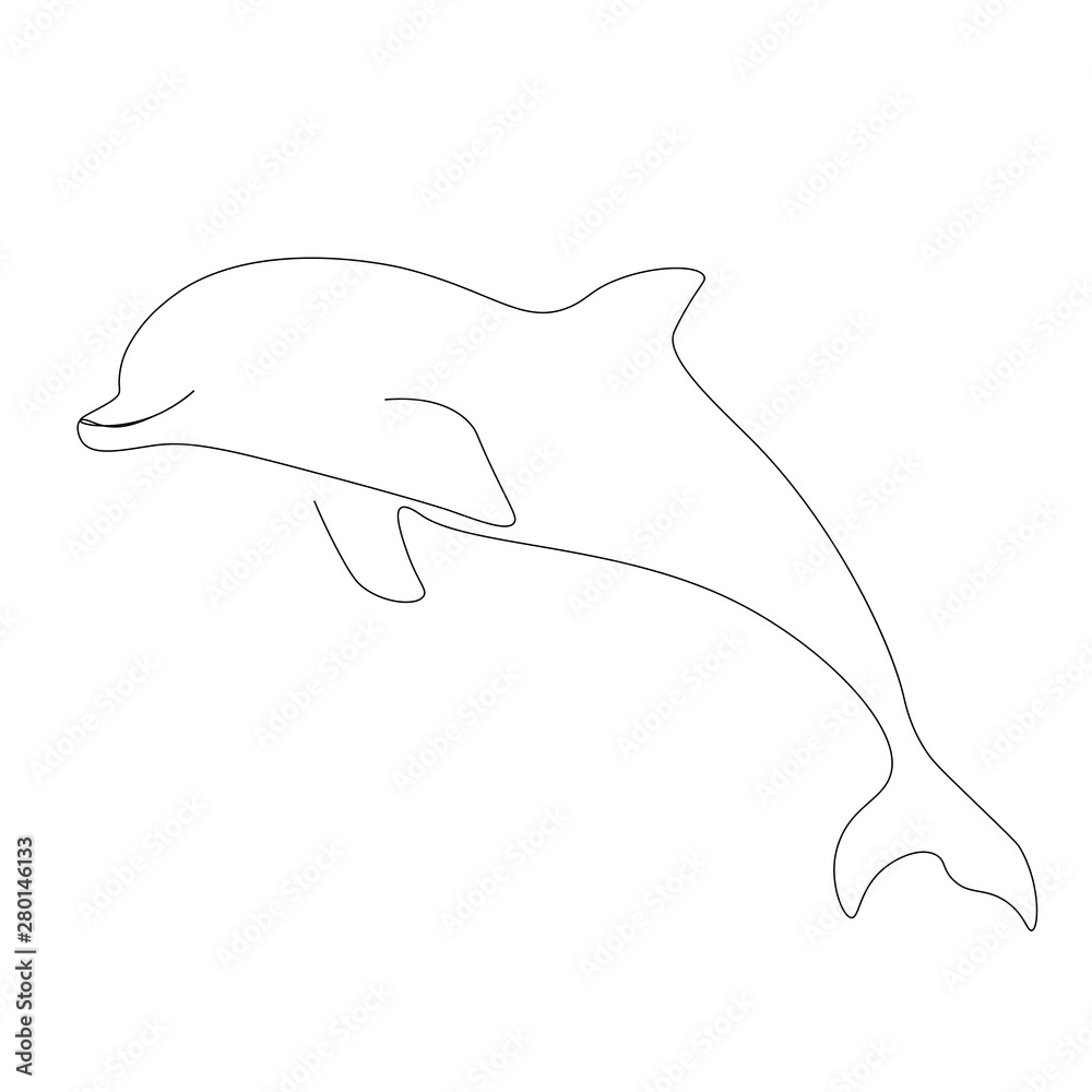 Dolphin silhouette isolated on white background vector illustration Dolphin silhouette isolated on white background vector illustration