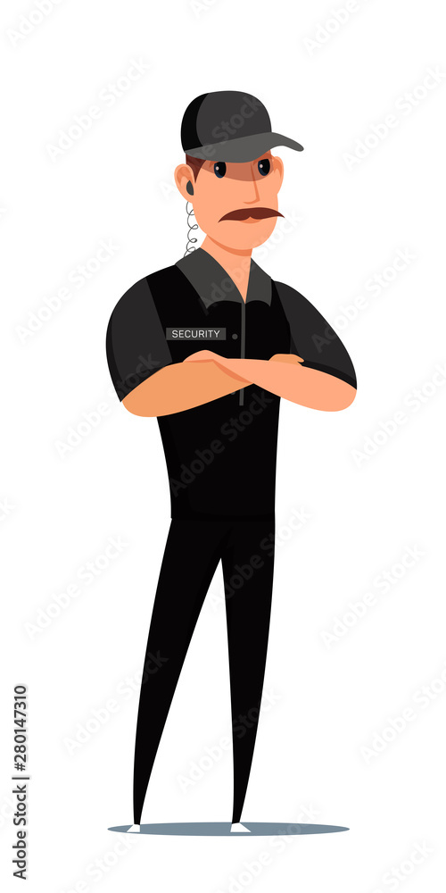 Security guard, staff flat vector illustration Security guard, staff flat vector illustration