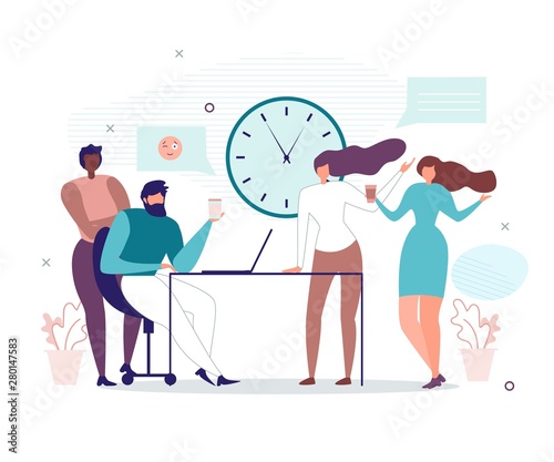 Office People Having Break during Working Day