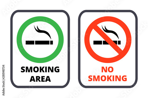 Smoking restrictions signs templates set