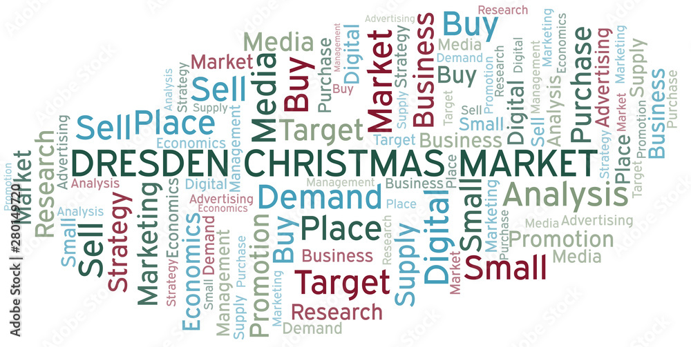 Fototapeta premium Dresden Christmas Market word cloud. Vector made with text only.