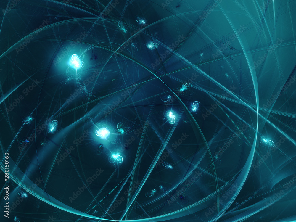 Fototapeta premium blue abstract fractal background 3d rendering illustration