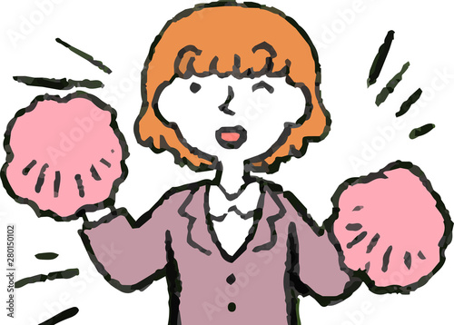 Illustration of a woman face and pose set 6