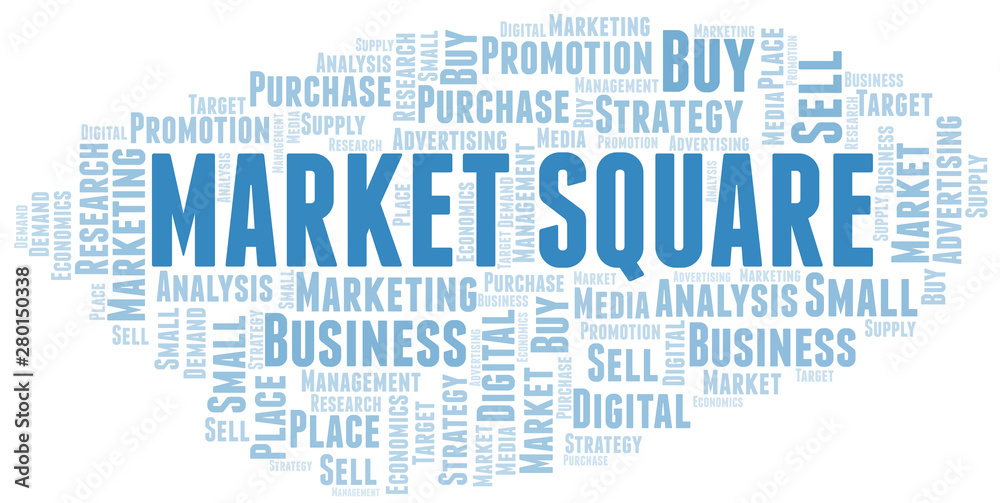 Market Square word cloud. Vector made with text only. Market Square word cloud. Vector made with text only.