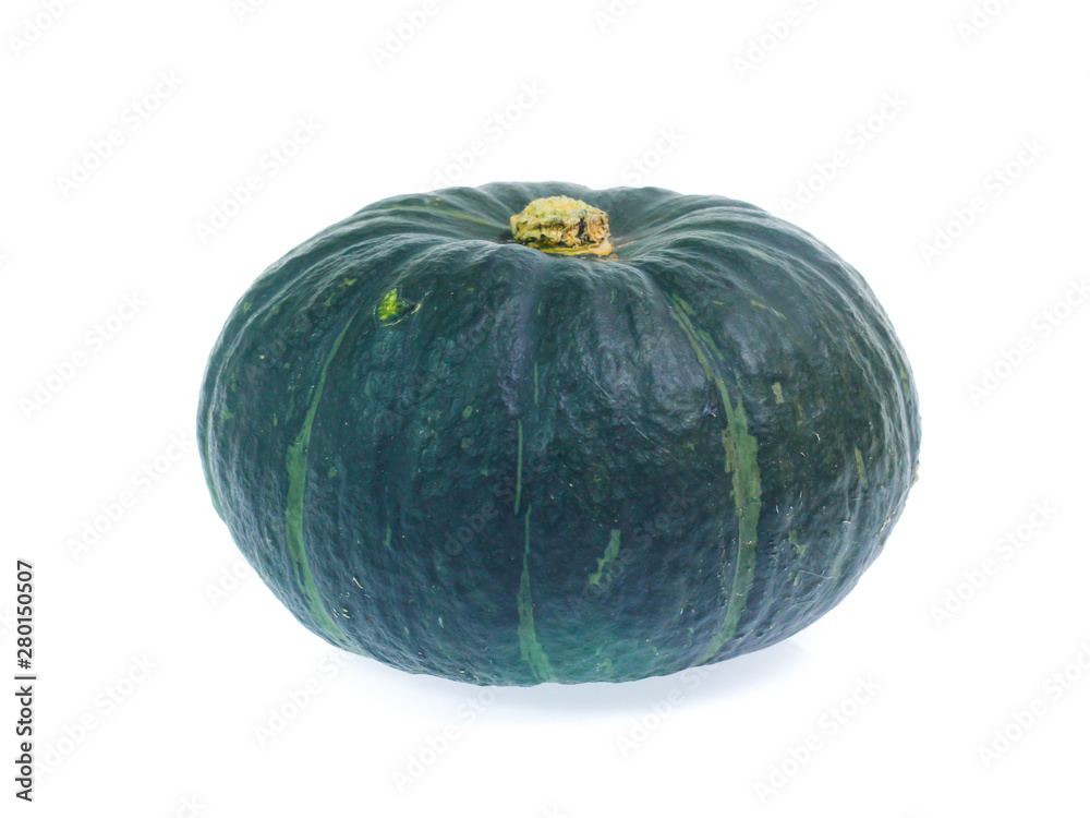 Green pumpkin isolated on the white background