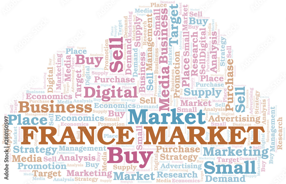 Obraz premium France Market word cloud. Vector made with text only.