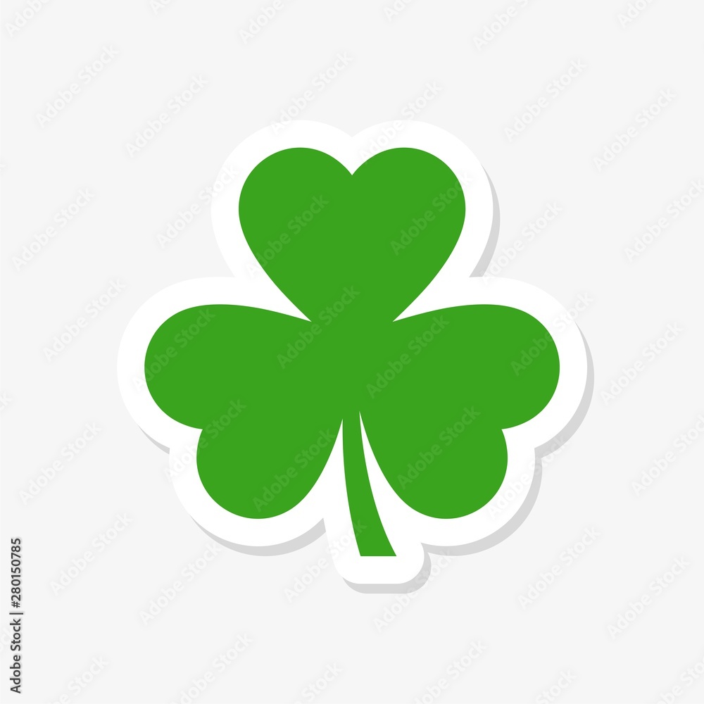 Green shamrock clover sticker. St Patrick day symbol Green shamrock clover sticker. St Patrick day symbol