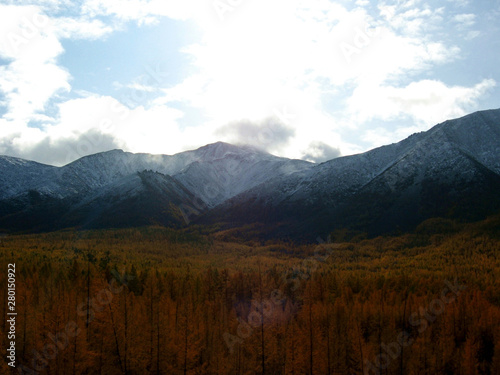 Autumn in mountains deep in Siberia