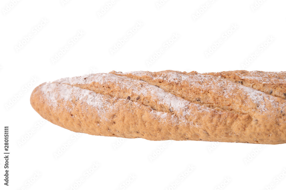 Long loaf isolated on white