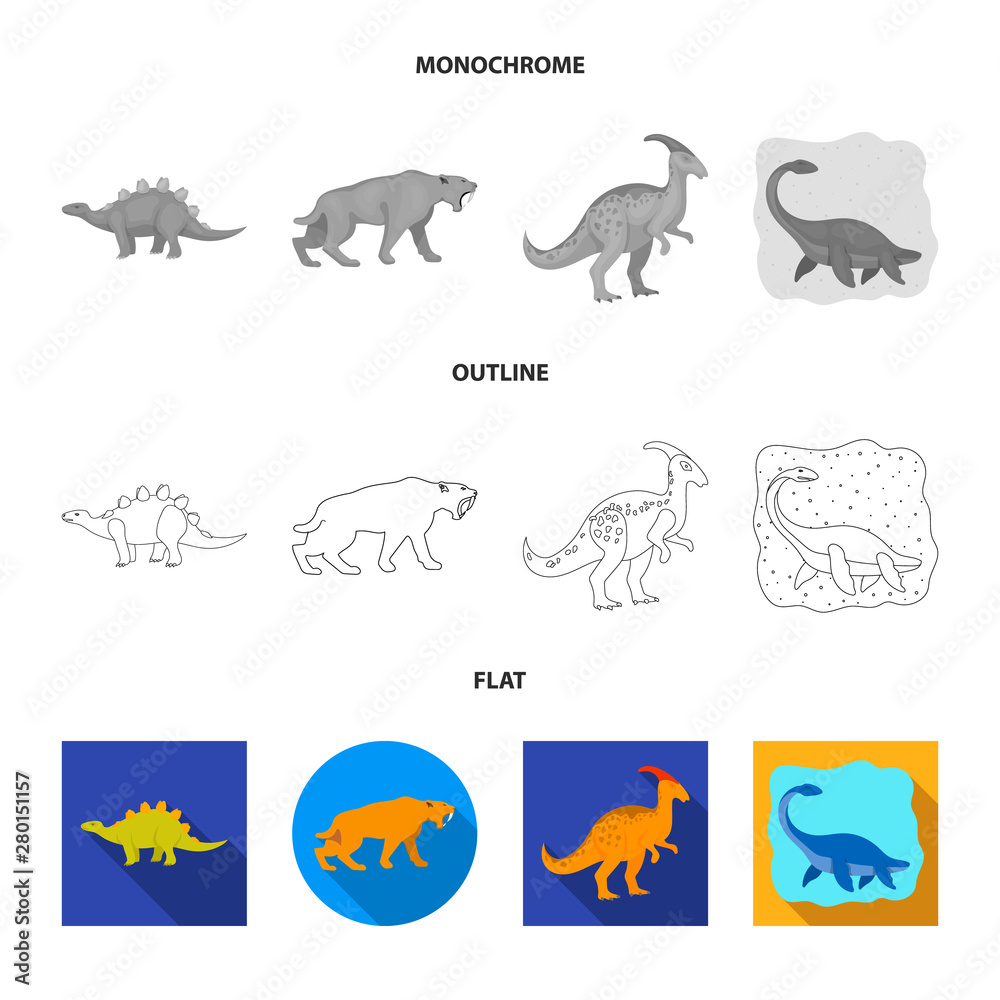 Fototapeta premium Vector design of animal and character sign. Collection of animal and ancient stock vector illustration.