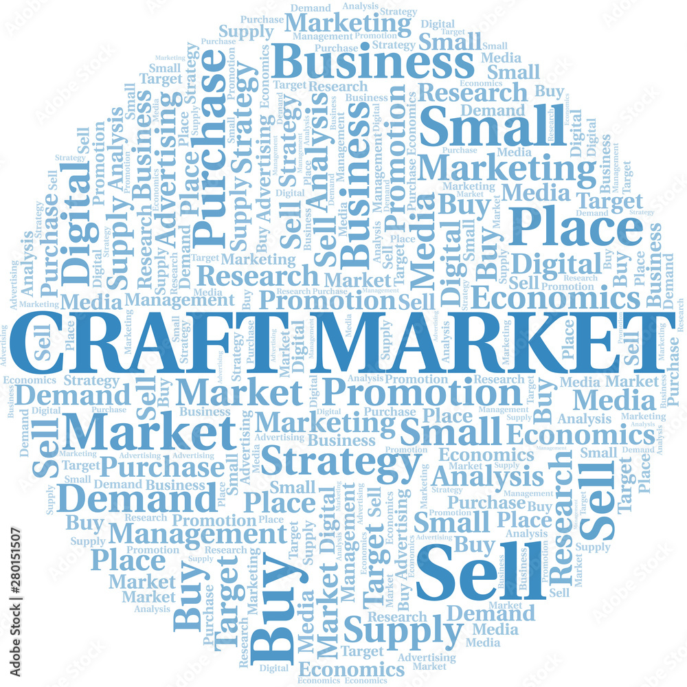 Craft Market word cloud. Vector made with text only. Craft Market word cloud. Vector made with text only.