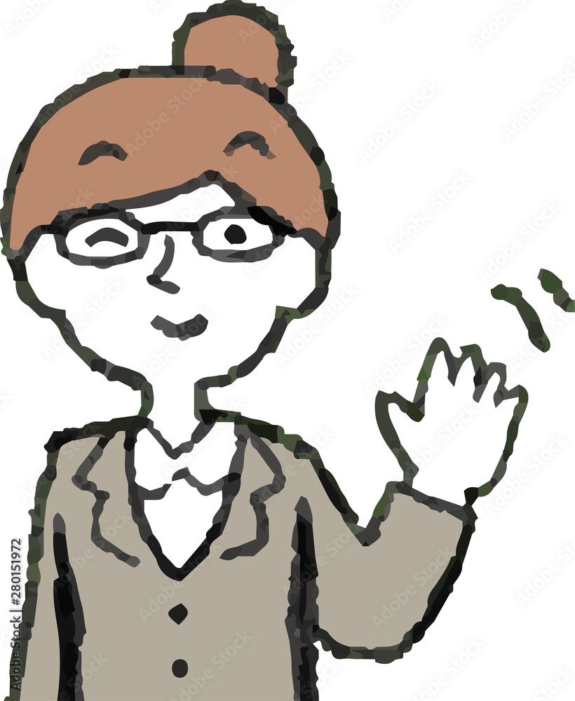 Illustration of a woman face and pose Illustration of a woman face and pose