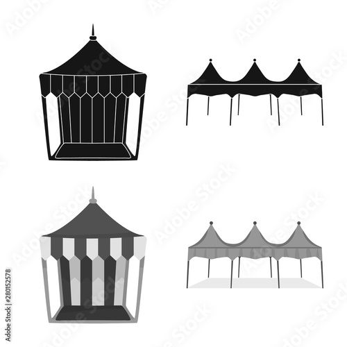 Vector design of roof and folding logo. Set of roof and architecture vector icon for stock.