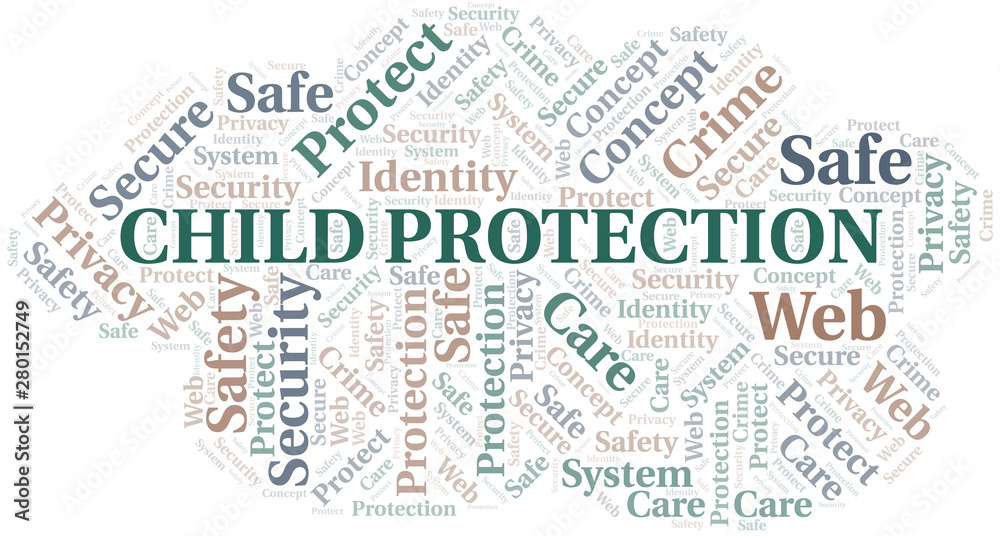 Child Protection word cloud. Wordcloud made with text only.