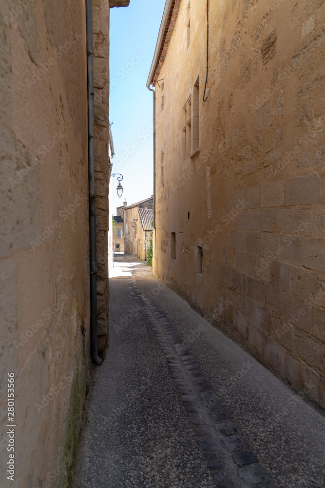 alley small street of Saint-Emilion in Gironde France