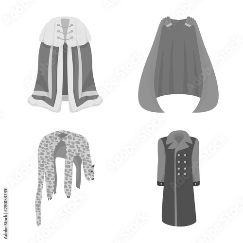 Vector design of textile and cloth logo. Collection of textile and clothing vector icon for stock.