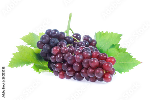 red grapes isolated on white