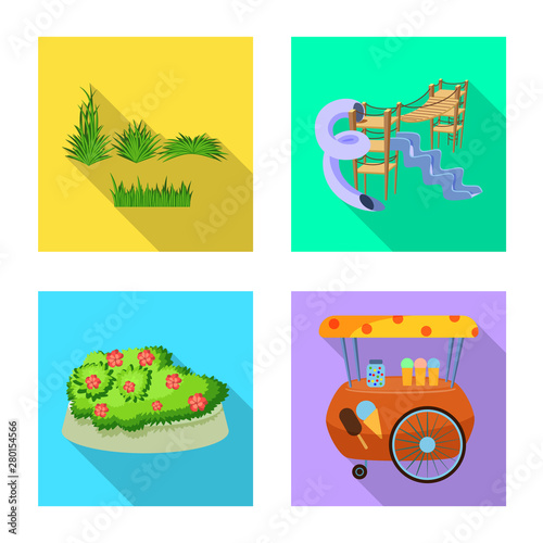 Isolated object of urban and street icon. Collection of urban and relaxation stock symbol for web.